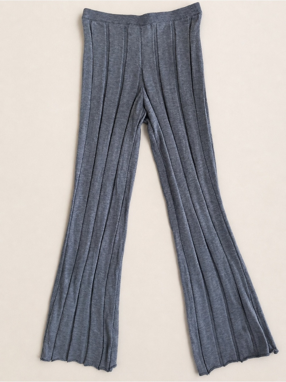 Free People Paloma 2-Piece Ribbed Knit Set Blue Suede color NWT XS - Picture 7 of 11